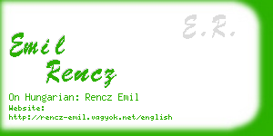 emil rencz business card